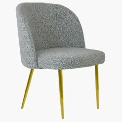 Montadale Grey Boucle Dining Chair With Gold Legs -Furniture Specialty Store montdale grey boucle gold 2