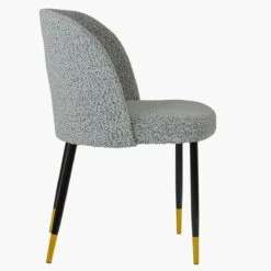 Montadale Grey Boucle Dining Chair With Black / Gold Legs -Furniture Specialty Store montdale grey boucle gold tip 3