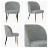 Montadale Grey Boucle Dining Chair With Black / Gold Legs
