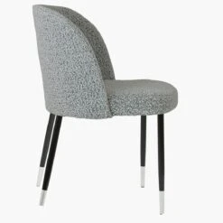 Montadale Grey Boucle Dining Chair With Black / Silver Legs -Furniture Specialty Store montdale grey boucle silver tip 3