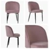 Montadale Pink Velvet Dining Chair With Black Legs -Furniture Specialty Store montdale pink 5