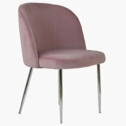 Montadale Pink Velvet Modern Dining Chair With Chrome Legs -Furniture Specialty Store montdale pink chrome 2