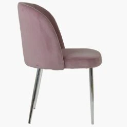 Montadale Pink Velvet Modern Dining Chair With Chrome Legs -Furniture Specialty Store montdale pink chrome 3