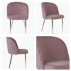 Montadale Pink Velvet Modern Dining Chair With Chrome Legs