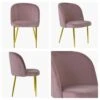 Montadale Pink Velvet Dining Chair With Gold Legs