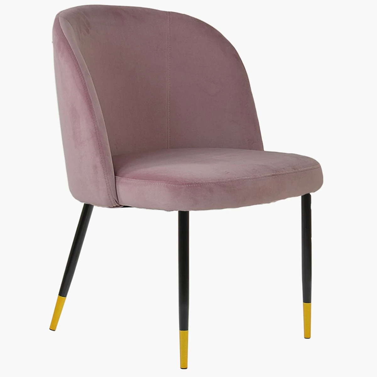 Montadale Pink Velvet Dining Chair With Black / Gold Legs 5 Montadale Pink Velvet Dining Chair With Black / Gold Legs - Image 3