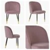 Montadale Pink Velvet Dining Chair With Black / Gold Legs