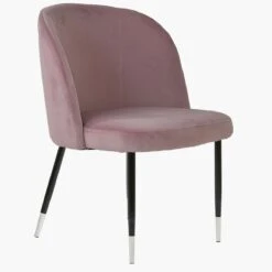 Montadale Pink Velvet Dining Chair With Black / Silver Legs 8 Montadale Pink Velvet Dining Chair With Black / Silver Legs -Furniture Specialty Store montdale pink silver tip 2