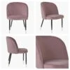 Montadale Pink Velvet Dining Chair With Black / Silver Legs