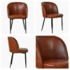 Montadale Vintage Brown Leather Dining Chair With Black Legs -Furniture Specialty Store montdale vintage brown black leg 5