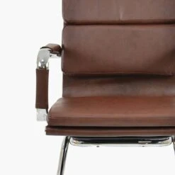Montreal Vintage Brown Leather Office Chair Without Wheels -Furniture Specialty Store montreal vintage brown 5