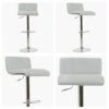 Neptune Grey Faux Leather Chrome Base Barstool -Furniture Specialty Store neptune grey white