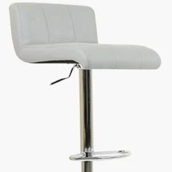 Neptune Grey Faux Leather Chrome Base Barstool -Furniture Specialty Store netpune grey 4