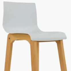 Nord White Plastic Wood Leg Kitchen Stool -Furniture Specialty Store nord white 4