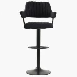 Nova Dark Grey Fabric Barstool Armrests -Furniture Specialty Store nova charcoal 3