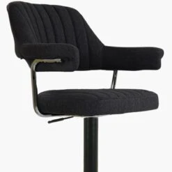 Nova Dark Grey Fabric Barstool Armrests -Furniture Specialty Store nova charcoal 4