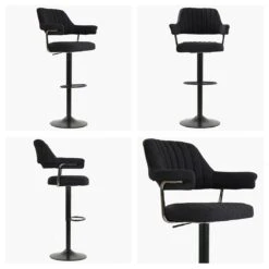 Nova Dark Grey Fabric Barstool Armrests