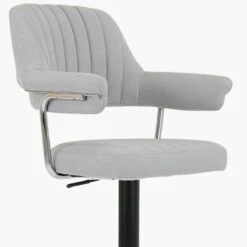 Nova Grey Fabric Barstool With Arms -Furniture Specialty Store nova light grey fabric 4