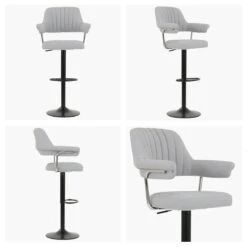 Nova Grey Fabric Barstool With Arms