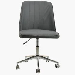 Oblek Dark Grey Leather Swivel Home Office Chair