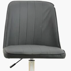 Oblek Dark Grey Faux Leather Swivel Office Chair Without Wheels -Furniture Specialty Store oblek grey pu flat feet 5
