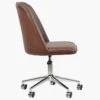 Oblek Vintage Brown Faux Leather Swivel Home Office Chair -Furniture Specialty Store oblek vintage brown 2