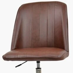 Oblek Vintage Brown Faux Leather Swivel Home Office Chair -Furniture Specialty Store oblek vintage brown 4
