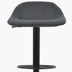 Ohio Grey Fabric Black Base Breakfast Stool -Furniture Specialty Store ohio charcoal 4 1