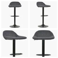 Ohio Grey Fabric Black Base Breakfast Stool -Furniture Specialty Store ohio charcoal white 1