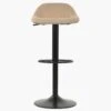 Ohio Brown Fabric Black Base Barstool -Furniture Specialty Store ohio oatmeal 1