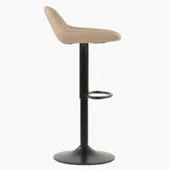 Ohio Brown Fabric Black Base Barstool -Furniture Specialty Store ohio oatmeal 3