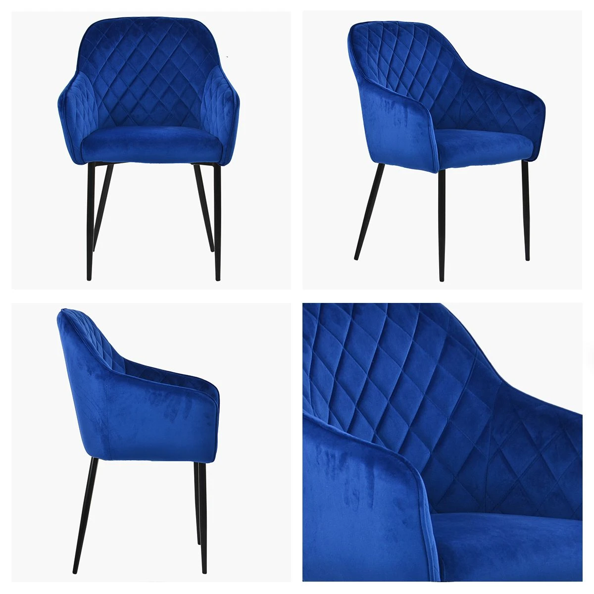 Opus Carver Blue Velvet Dining Chair With Black Leg 3 Opus Carver Blue Velvet Dining Chair With Black Leg