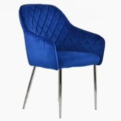 Opus Carver Blue Velvet Dining Chair With Chrome Leg -Furniture Specialty Store opus blue chrome 2