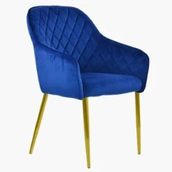 Opus Carver Blue Velvet Dining Chair With Gold Leg -Furniture Specialty Store opus blue gold 2