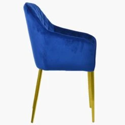 Opus Carver Blue Velvet Dining Chair With Gold Leg -Furniture Specialty Store opus blue gold 3