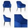 Opus Carver Blue Velvet Dining Chair With Black / Silver Leg And Arms -Furniture Specialty Store opus blue silver tip 4