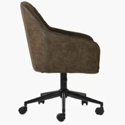 Opus Antique Brown Leather Office Chair Black Base -Furniture Specialty Store opus carver antque brown black office 3