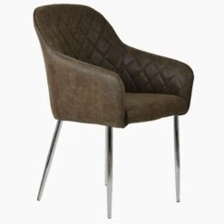 Opus Carver Antique Brown Leather Dining Chair With Chrome Leg 8 Opus Carver Antique Brown Leather Dining Chair With Chrome Leg -Furniture Specialty Store opus carver antque brown chrome 2