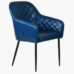 Opus Carver Blue Leather Dining Chair With Black Leg -Furniture Specialty Store opus carver blue pu black 2