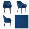 Opus Carver Blue Leather Dining Chair With Black Leg -Furniture Specialty Store opus carver blue pu black 4