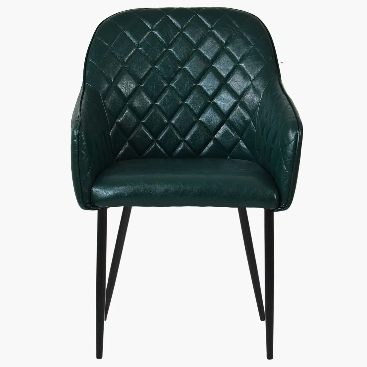 Opus Carver Green Leather Dining Chair With Black Leg 4 Opus Carver Green Leather Dining Chair With Black Leg - Image 2