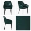 Opus Carver Green Leather Dining Chair With Black Leg