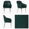 Opus Carver Green Leather Dining Chair With Chrome Leg -Furniture Specialty Store opus carver emerald green chrome 4