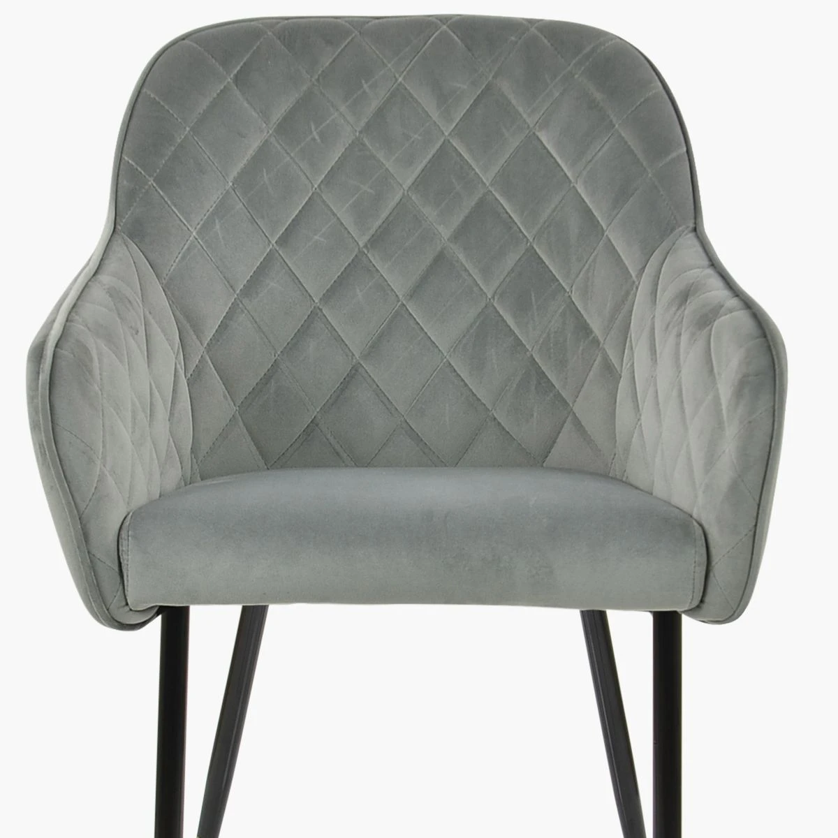Opus Carver Grey Velvet Dining Chair With Black Legs And Armrests 4 Opus Carver Grey Velvet Dining Chair With Black Legs And Armrests - Image 2