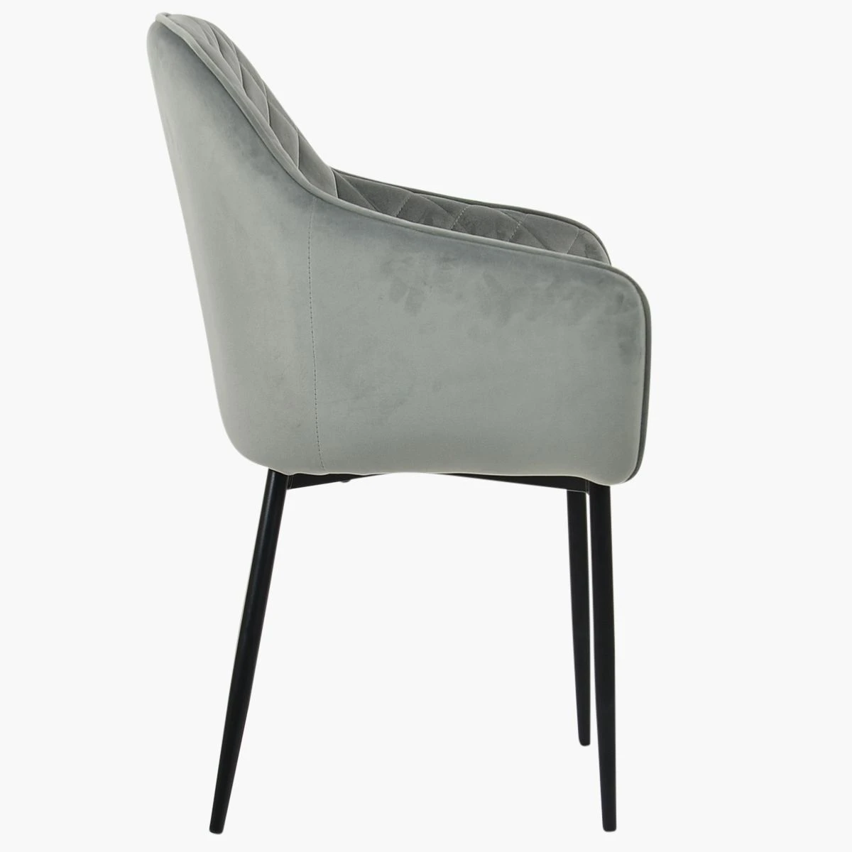 Opus Carver Grey Velvet Dining Chair With Black Legs And Armrests 5 Opus Carver Grey Velvet Dining Chair With Black Legs And Armrests - Image 3