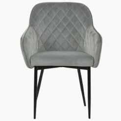 Opus Carver Grey Velvet Dining Chair With Black Legs And Armrests 10 Opus Carver Grey Velvet Dining Chair With Black Legs And Armrests -Furniture Specialty Store opus carver light grey velvet black leg 5