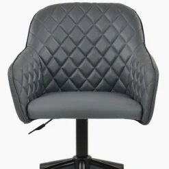 Opus Dark Grey Leather Swivel Office Chair Black Base -Furniture Specialty Store opus dark grey pu black base 4