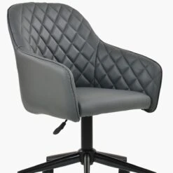 Opus Dark Grey Leather Swivel Office Chair Black Base -Furniture Specialty Store opus dark grey pu black base 5