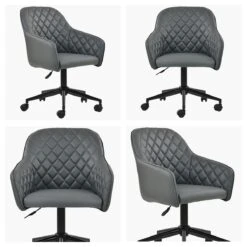 Opus Dark Grey Leather Swivel Office Chair Black Base -Furniture Specialty Store opus dark grey pu black base whit