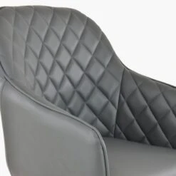 Opus Carver Dark Grey Faux Leather Dining Chair With Black Legs And Armrests -Furniture Specialty Store opus dark grey pu black legs white